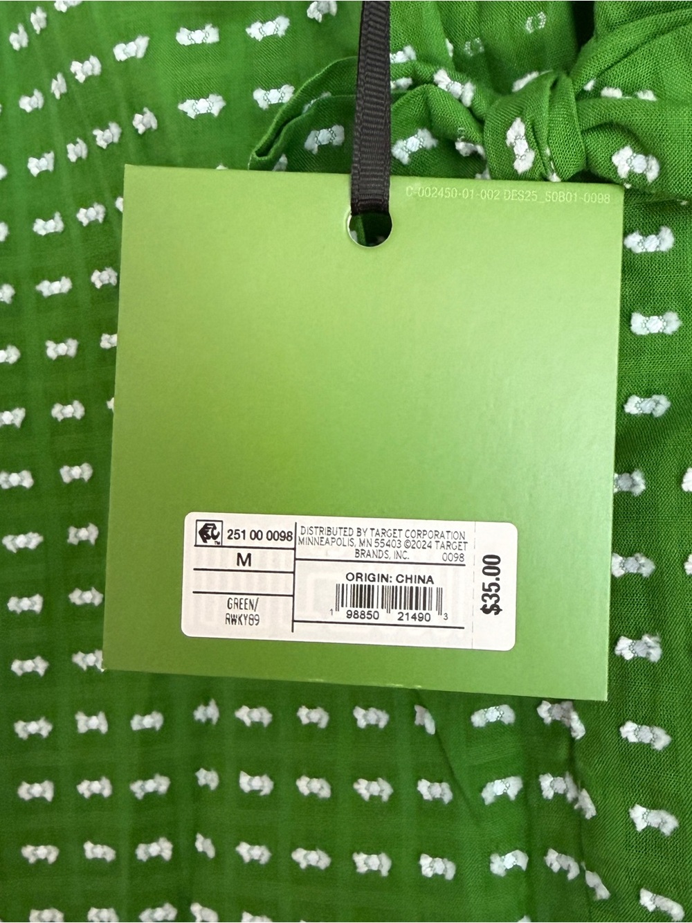NWT Kate Spade for Target Green Dotted Blouse with Bow Details Size Medium - Picture 4 of 5